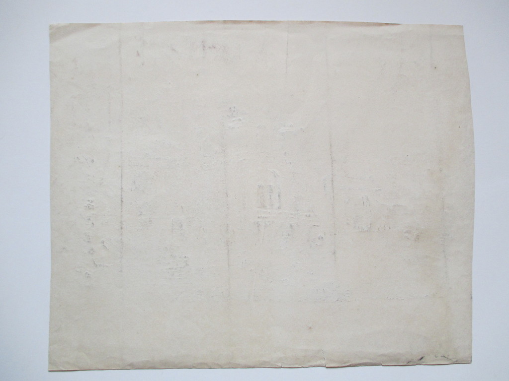 Onbekend, tekening slotgracht, 1845 kopen? Bied vanaf 35!