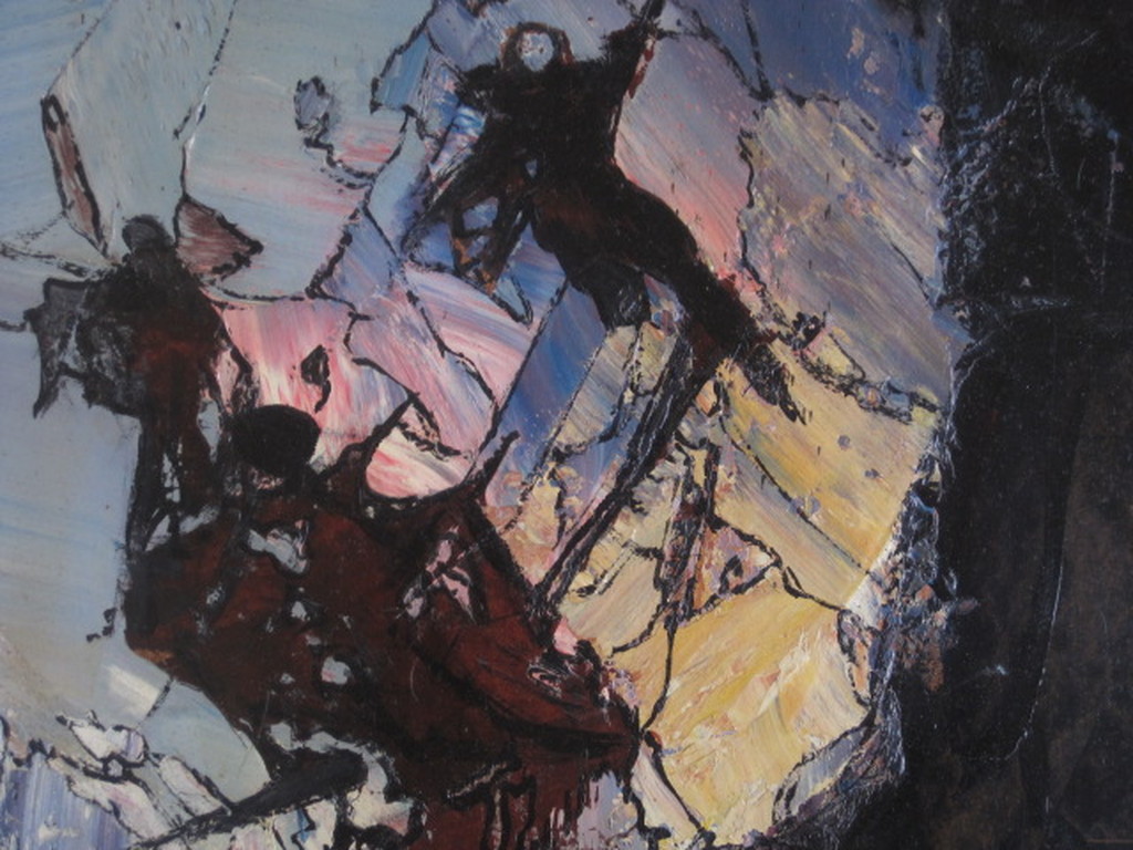 GROOT gelaagd olieverf op paneel  "Droomland"  van Roel Dozeman (1924-1996)   kopen? Bied vanaf 1!