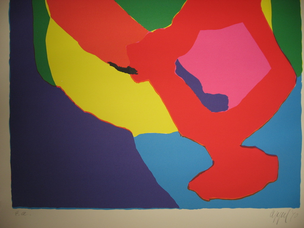 Karel Appel: Kleurenlitho - 'Dansende man' - 1970 kopen? Bied vanaf 450!