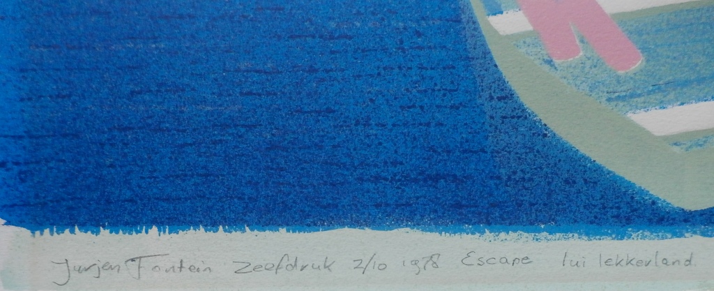 Jurjen Fontein - zeefdruk: Escape Luilekkerland - 1978 kopen? Bied vanaf 20!