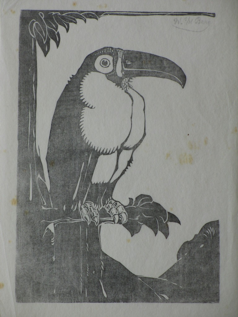 Willem van den Berg, Exotische vogel, Houtsnede kopen? Bied vanaf 1!