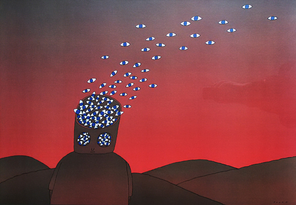 Jean-Michel Folon - The View, offsetdruk (mooi ingelijst, groot) verkocht voor € 91!