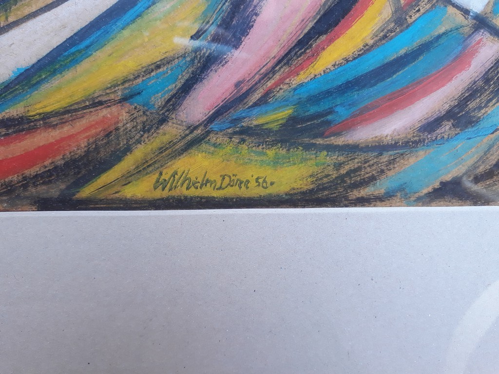 Wilhelm Dörr (?) pastel op karton, 1956  (35 x 45) ingelijst   kopen? Bied vanaf 1!