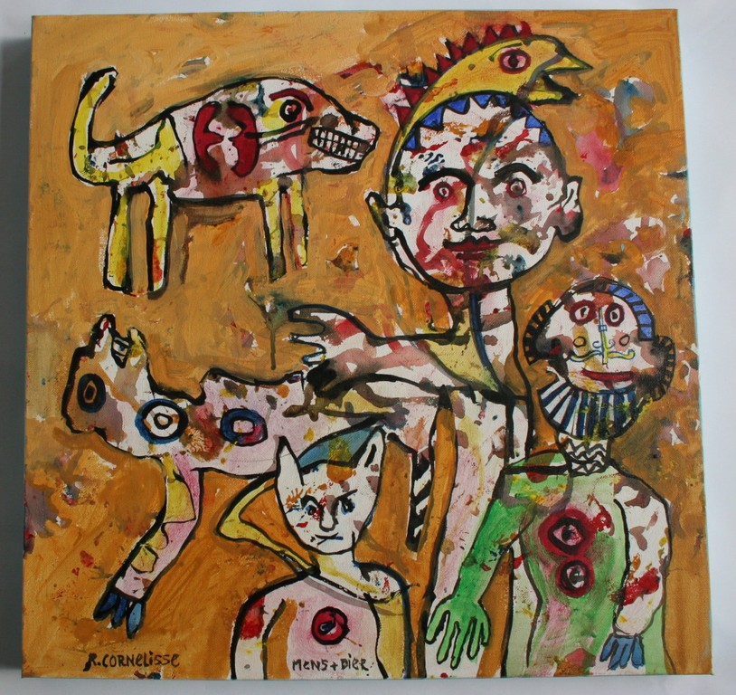 Ruud Cornelisse - Acrylverf op doek - Mens en dier kopen? Bied vanaf 80!