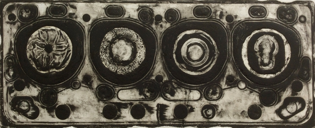 Niet of onleesbaar gesigneerd - Onbekende kunstenaar: ets, 1955 Ford Victoria V-8.  kopen? Bied vanaf 10!