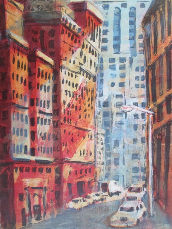 Jeroen Hermkens, litho New York Vanderbilt Avenue 1995 verkocht voor € 100!