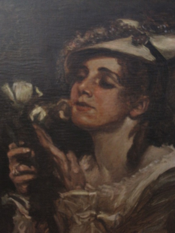 Fenomenaal 19e eeuws olieverf "Dame en Lelie" ongesigneerd en in originele lijst kopen? Bied vanaf 1!