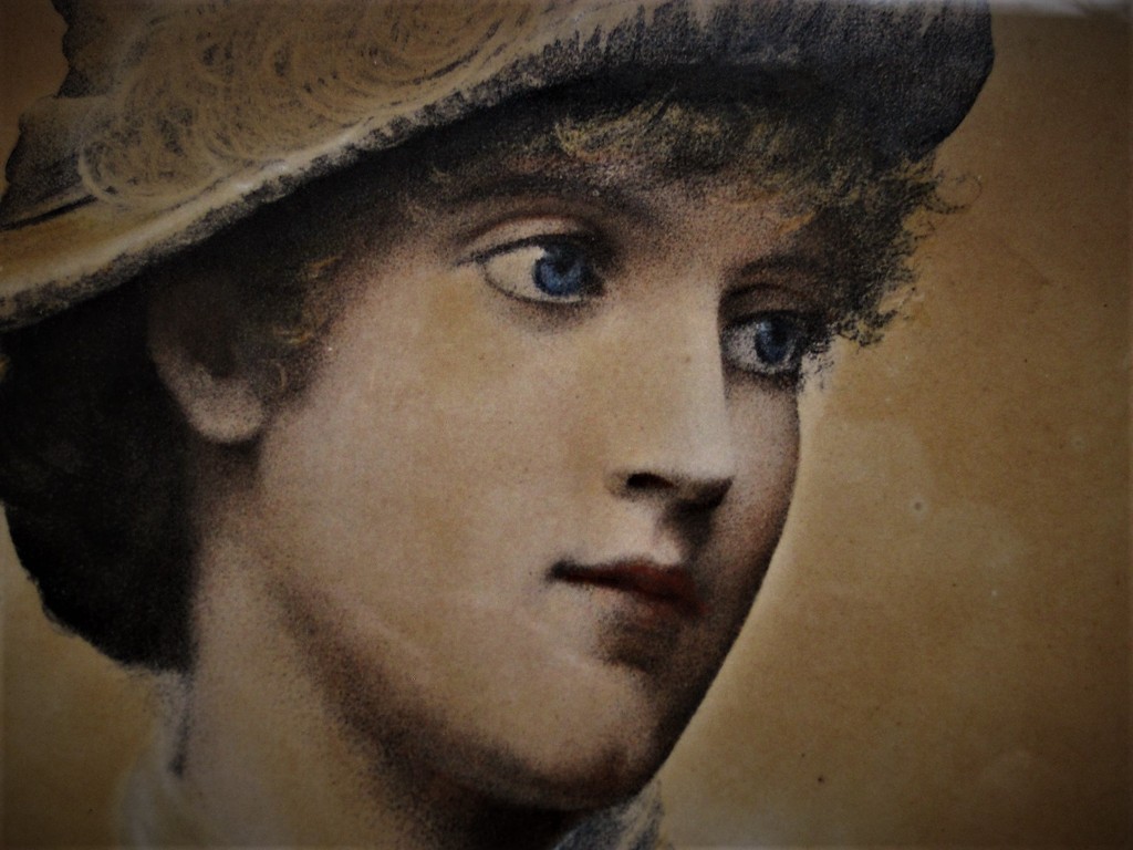 Fraai omstreeks 1900 geschilderd Pastel "Jonge dame met hoedje" W. Seymour  kopen? Bied vanaf 1!