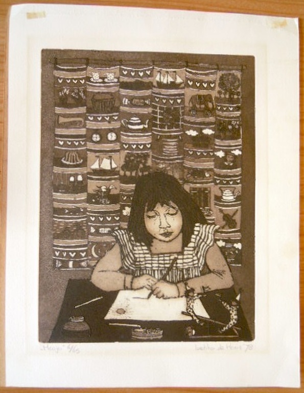 LAETITIA DE HAAS - originele hand gesigneerde ets-" MASJA " 32 X 25 cm -nr. 6/65 kopen? Bied vanaf 15!