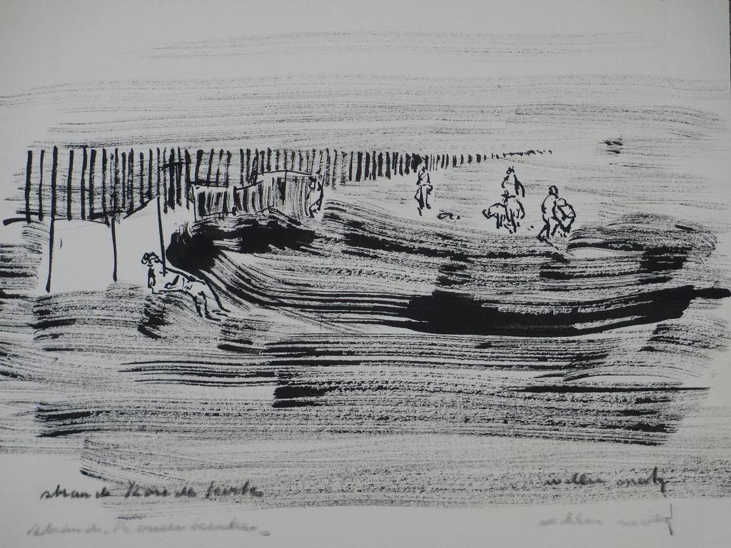 Wim Motz, Strandplezier, Inkttekening verkocht voor € 60!