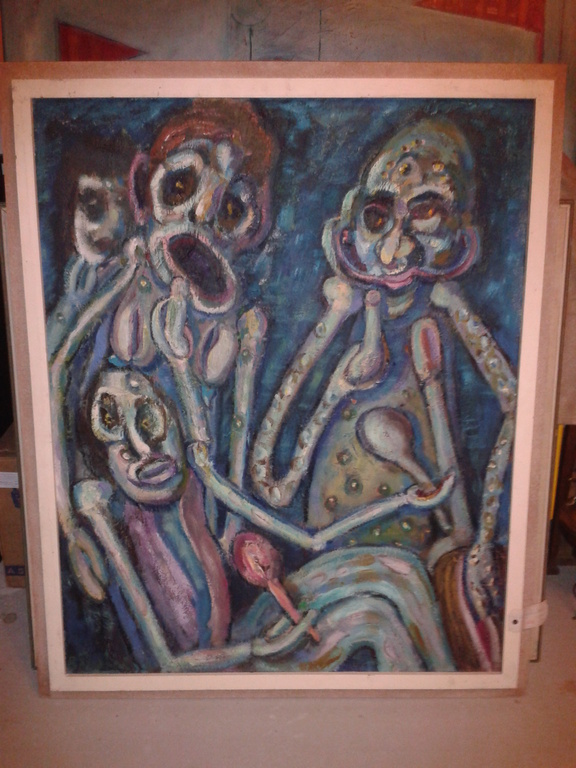 Schilderij Bob Fernhout - De verwording in de muziek 100x80 verkocht voor € 95!