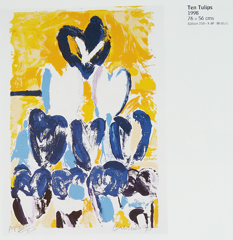 Jan Cremer - Ten Tulips, zeefdruk (mooi ingelijst, groot) kopen? Bied vanaf 350!