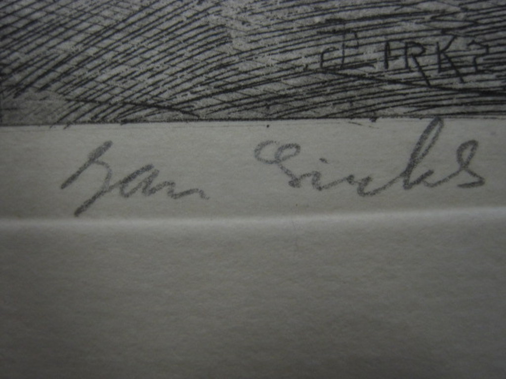 Antieke gesigneerde ets "Visser haalt netten op" Rotterdam Jan Sirks 1885-1938 kopen? Bied vanaf 1!