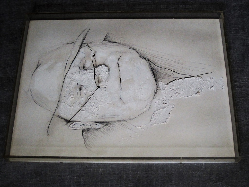 Opmerkelijk 3d materieschilderij in perspex box "man met (echte) bril"   kopen? Bied vanaf 1!