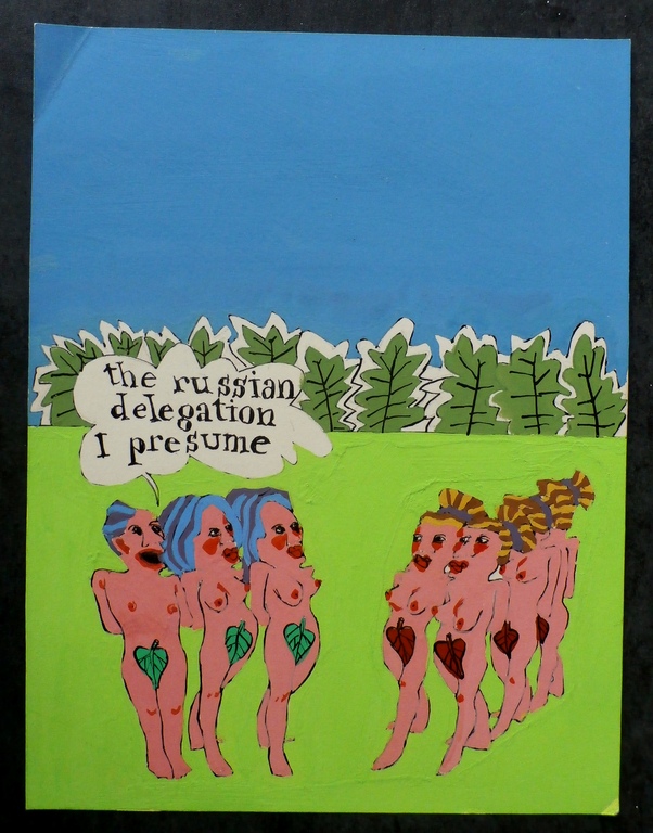 Kees Spermon - acryl op papier: The Russian delegation I presume kopen? Bied vanaf 50!