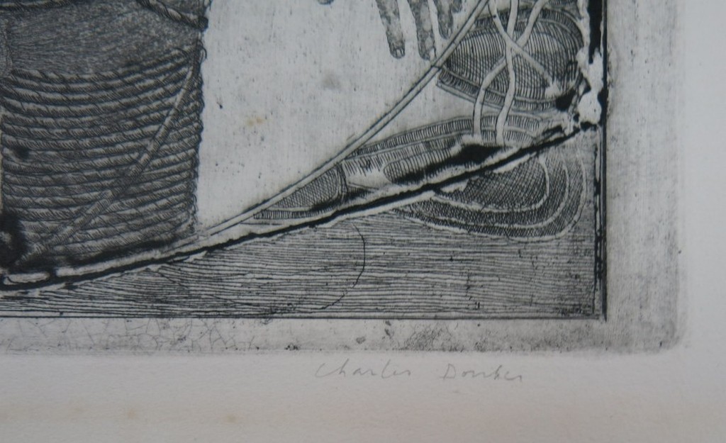 Charles Donker: Ets, De valkenier in zijn eigen loer verward kopen? Bied vanaf 160!