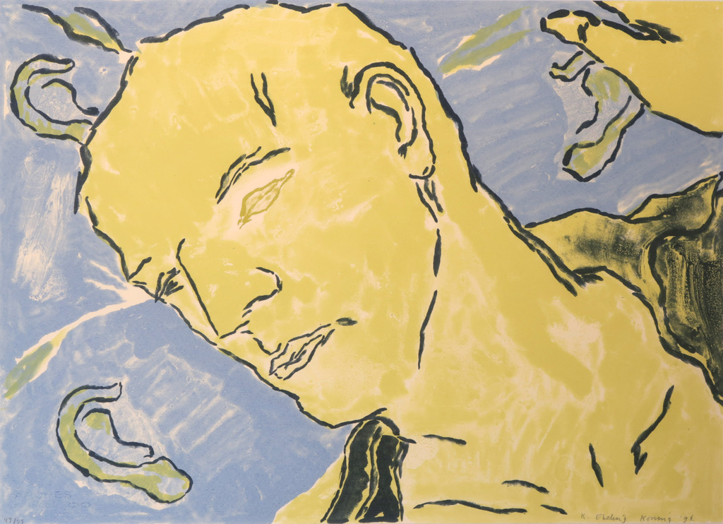 Koen Ebeling Koning: Zeefdruk, Zonder titel - Ingelijst kopen? Bied vanaf 1!