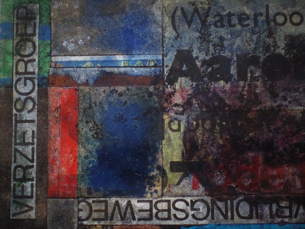 Unieke Collage/Aquarel "Verzetsgroep Amsterdam 40-45" gesgd Di Reurhoff Behrens kopen? Bied vanaf 1!