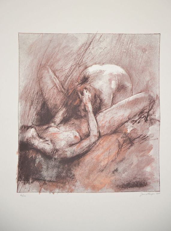 Jan Asselbergs: Litho. Erotische voorstelling. verkocht voor € 50!