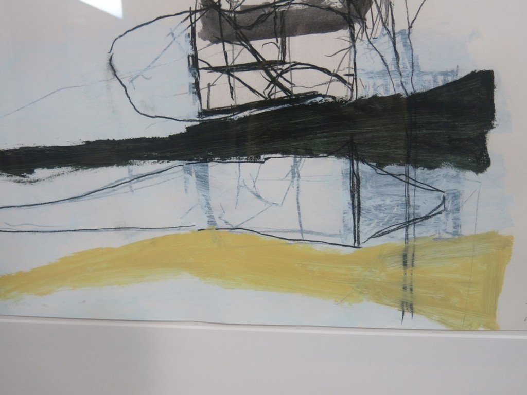 Miguel Ybanez: Acryl en krijt op papier, Abstract II -Ingelijst kopen? Bied vanaf 150!