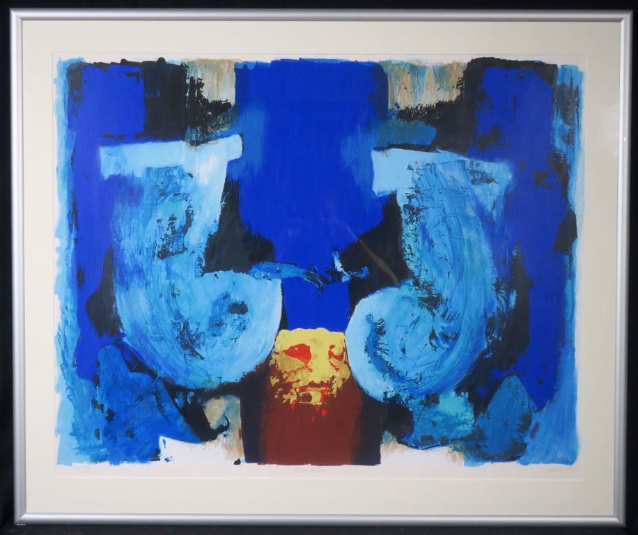 Hans Vanhorck: Zeefdruk, Blue mesa - Ingelijst (Groot) kopen? Bied vanaf 60!