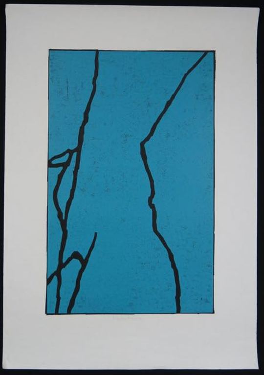 Martin Noel: Houtsnede, zonder titel blauw verkocht voor € 76!