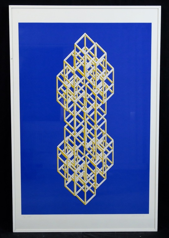 Joost Baljeu: Zeefdruk, Zonder titel - Ingelijst kopen? Bied vanaf 70!