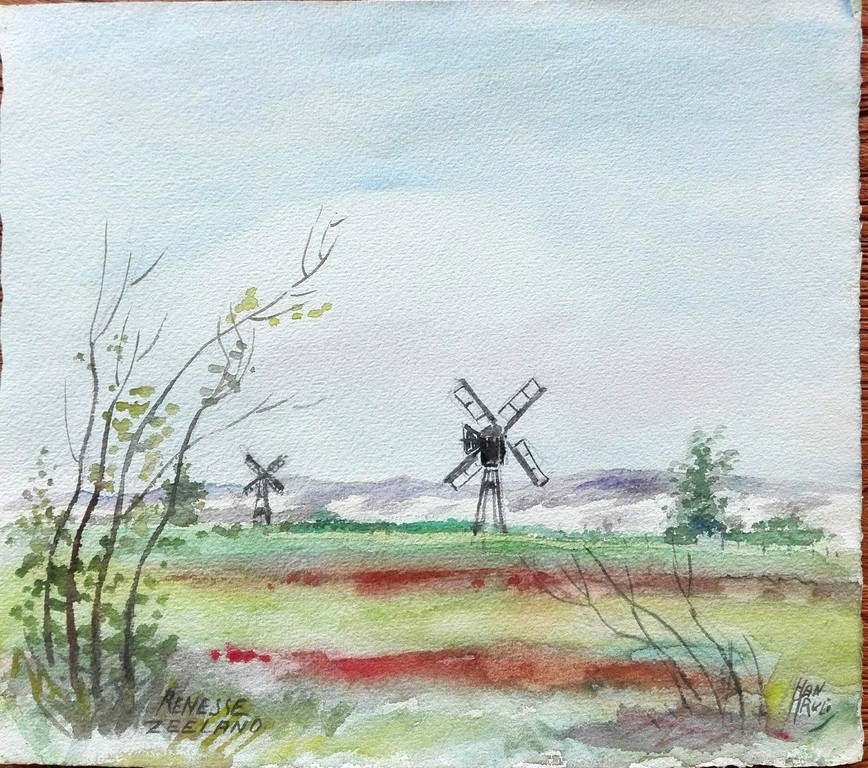 Johannes "Han" Krug (1890-1977), aquarel, Renesse Zeeland kopen? Bied vanaf 1!