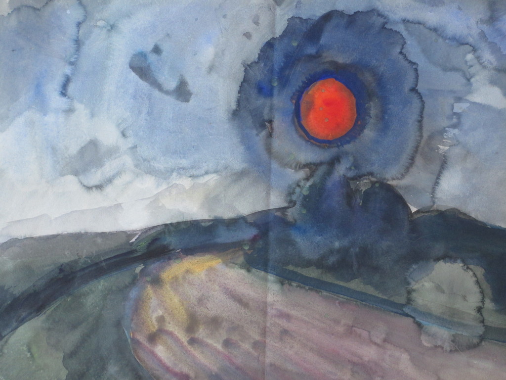 Antoon Derkzen van Angeren, Ondergaande zon, Aquarel 1934 kopen? Bied vanaf 45!