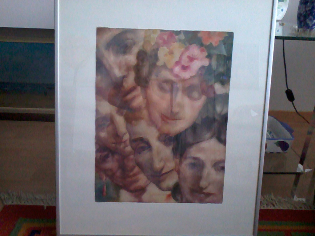 C. van Niekerk, aquarel, Drie Maskers verkocht voor € 65!