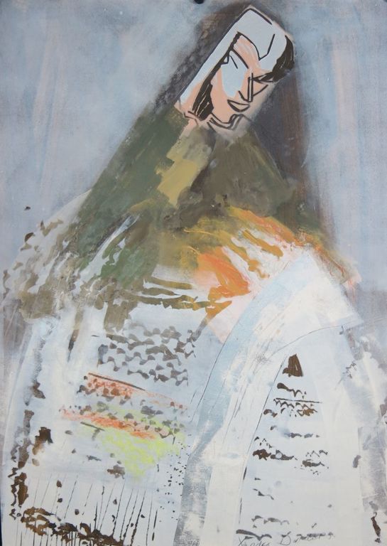 Xandra Donders: Gemengde techniek o.a. Acryl op papier, Moeder aarde (Groot) kopen? Bied vanaf 1!