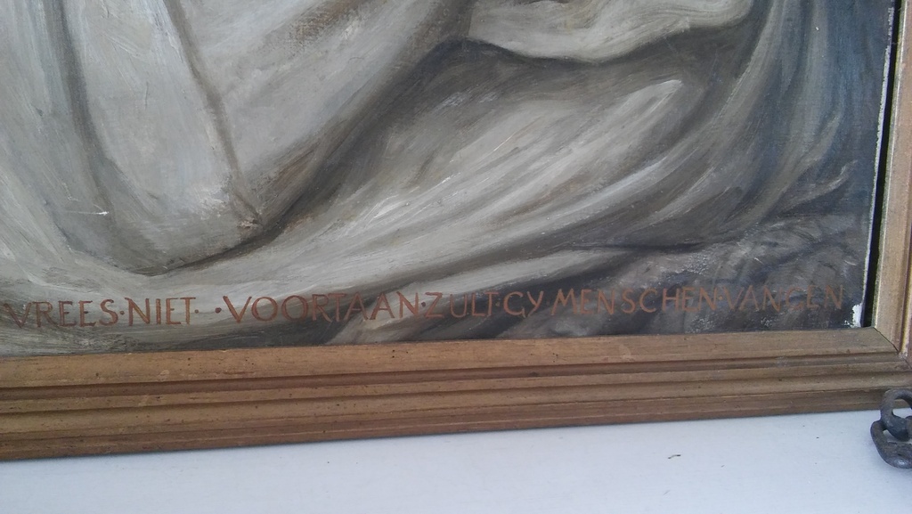 Jan Dunselman: Olieverfschilderij, Petrus en de visser  kopen? Bied vanaf 650!