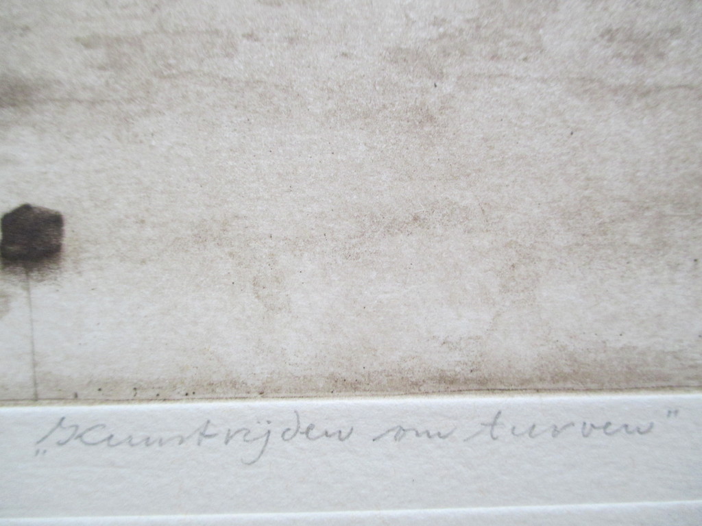 Hans Blanken, ets "Kunstrijden om turven" E.A kopen? Bied vanaf 40!