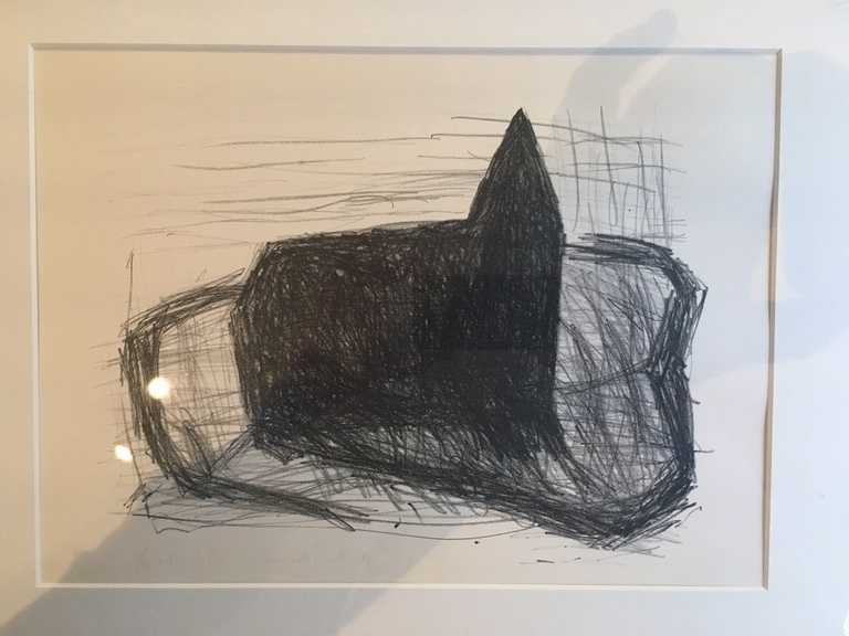 Hans van der Linde, mooi werk in mooie houten lijst met passe partout handgesign kopen? Bied vanaf 45!