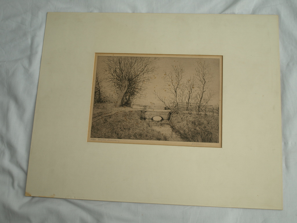 Onbekend : Ets – Voorjaar Blaricum – Gesigneerd – nr 68 van 100 ex. kopen? Bied vanaf 1!