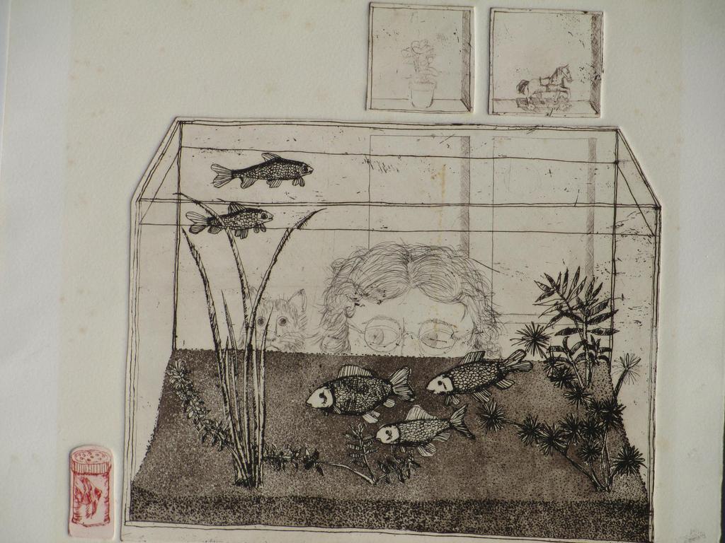 Anoniem, Toeschouwers achter de vissenkom, Ets kopen? Bied vanaf 15!