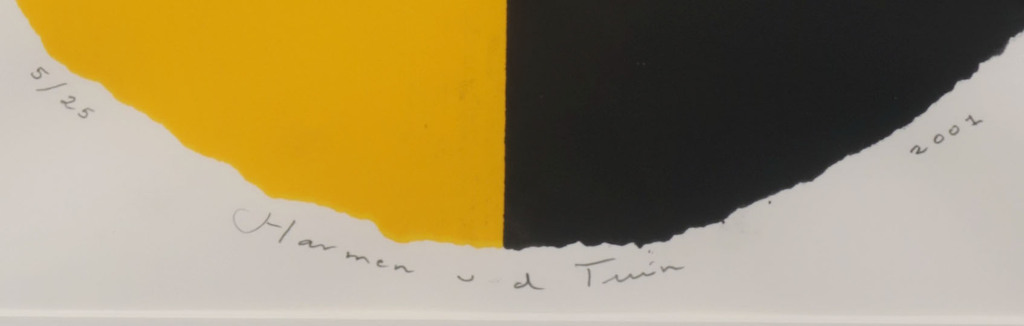 Harmen van der Tuin: Zeefdruk en Collage, Z.T. Kop in cirkel - Ingelijst kopen? Bied vanaf 1!