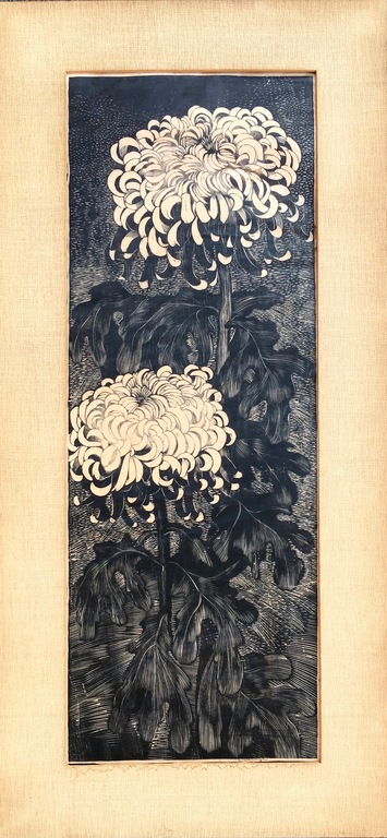 Jan veringa - houtsnede - Florale voorstelling - art deco verkocht voor € 35!
