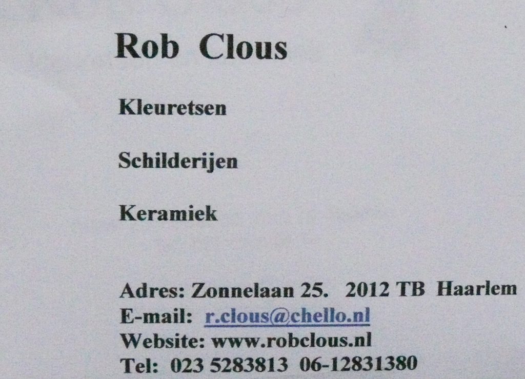 Rob Clous: kleurenets, Boer Blauw te Heerhugowaard kopen? Bied vanaf 85!