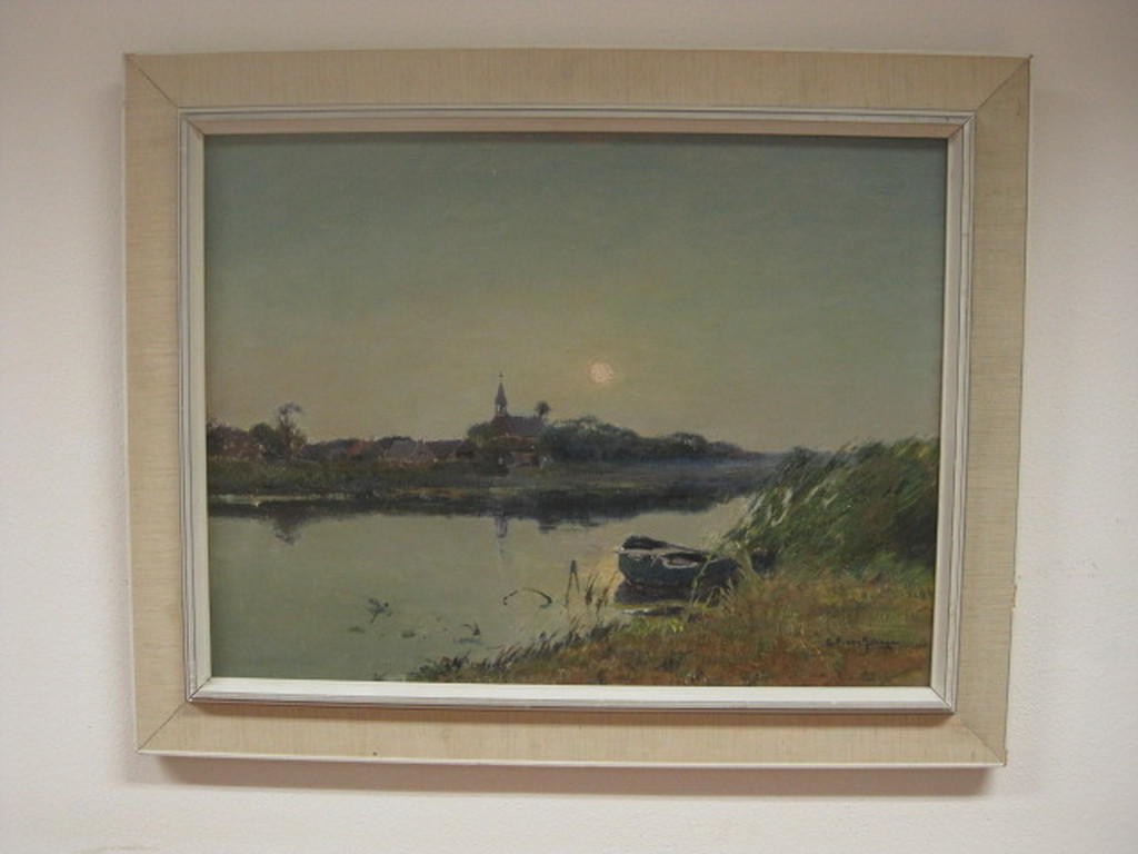 G.F. van Schagen 1880-1968 Zonsopgang aan de Vecht bij Oud Zuilen verkocht voor € 140!