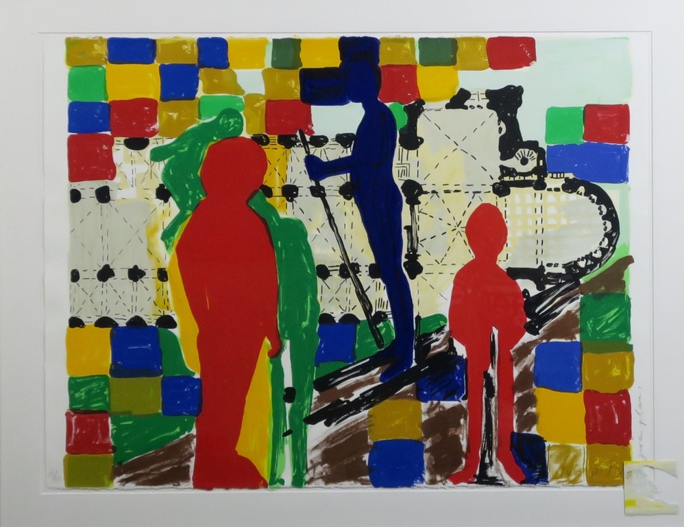 Cees Dolk: Zeefdruk, Figurenplan 1 - Ingelijst kopen? Bied vanaf 20!