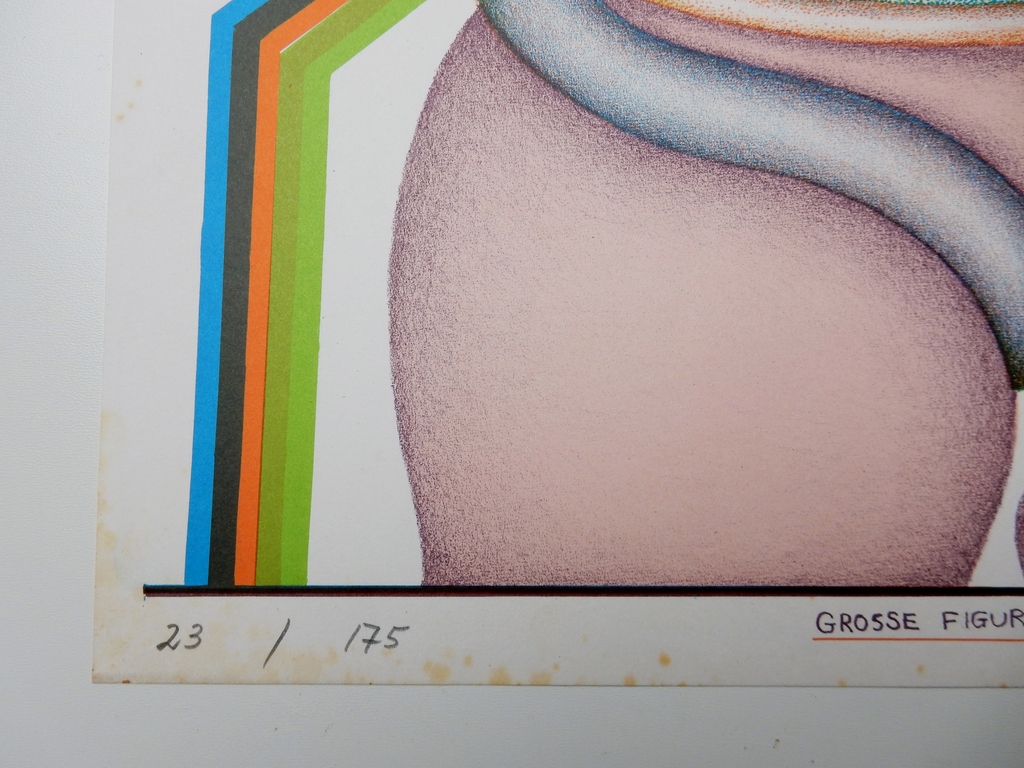 Jörg Remé - zeefdruk uit 1971 - Grosse Figur Im Raum I - gesigneerd kopen? Bied vanaf 1!