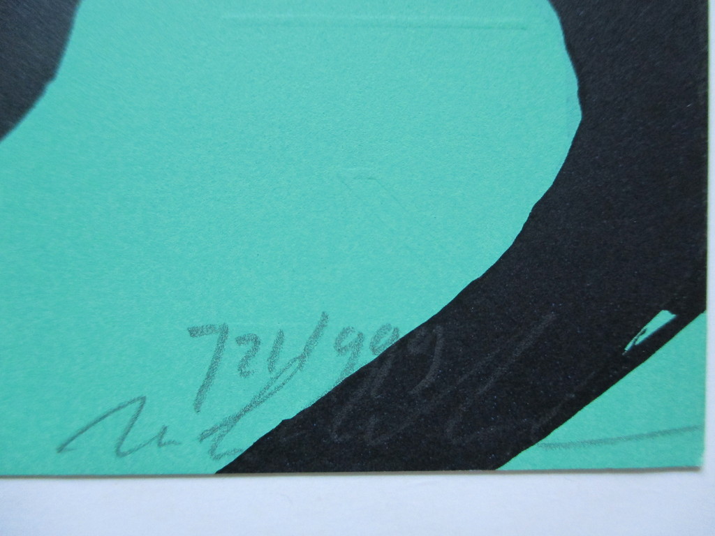 Onbekend, zeefdruk, poes met bloemen kopen? Bied vanaf 20!