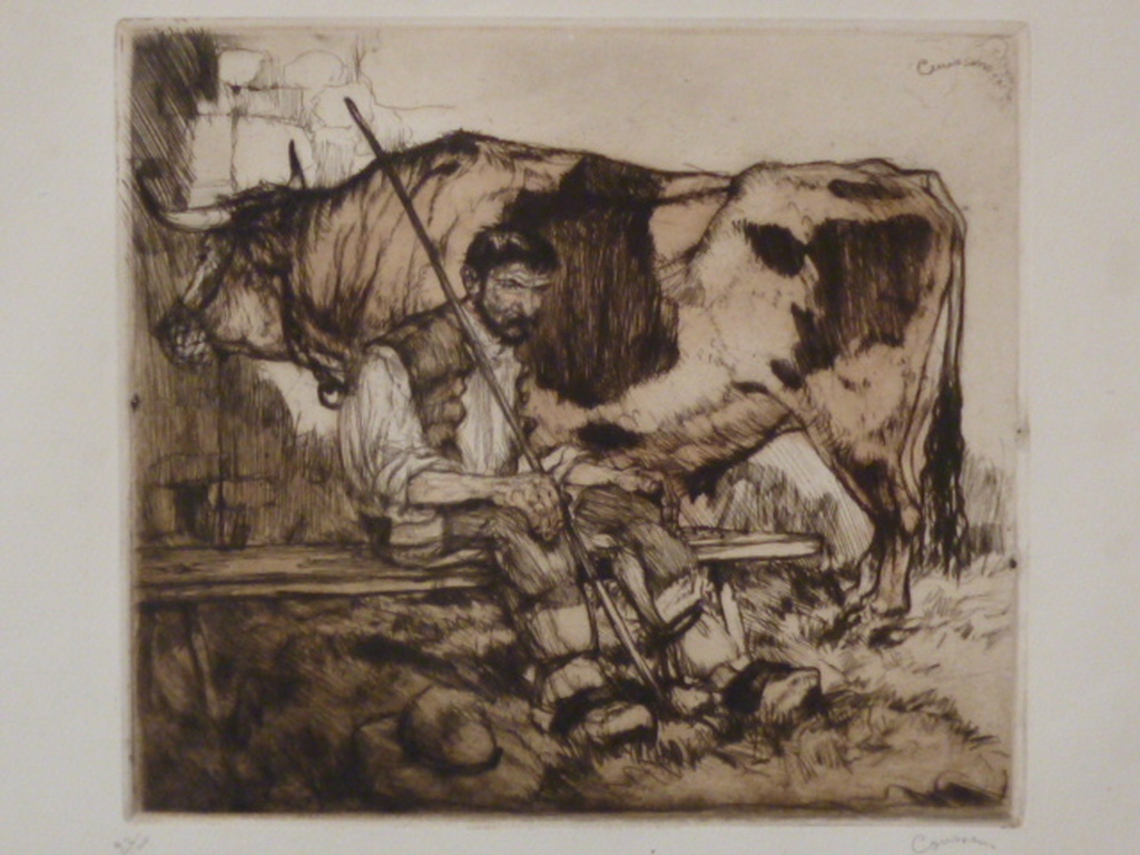 Armand Coussens - kleurenets - Le vacher assis kopen? Bied vanaf 45!