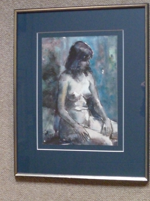 Jan van der Veer - aquarel - Zittend naakt kopen? Bied vanaf 85!