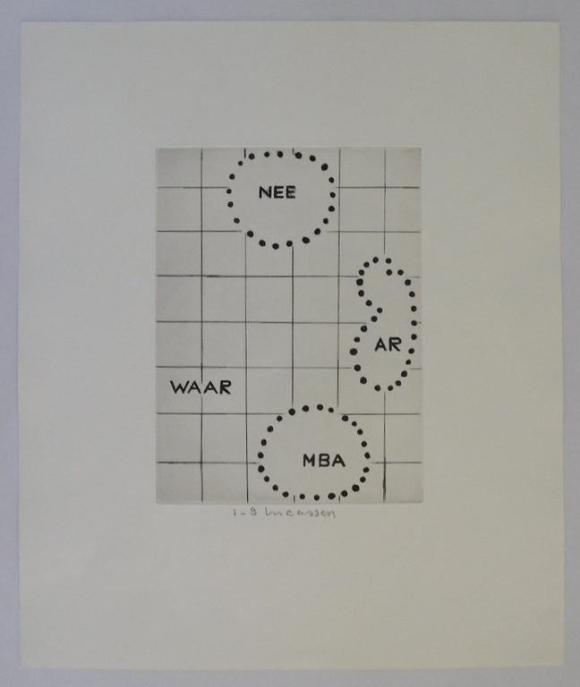Reinier Lucassen ets 'Waarneembaar' oplage 9ex. verkocht voor € 95!