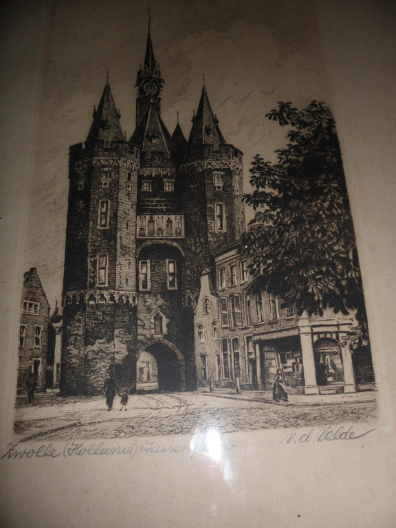 van de Velde vermoedelijke Henri 1896 tot 1969 ets Sassenpoort te Zwolle kopen? Bied vanaf 10!