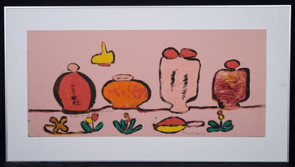 Meertje Kaal: Olieverf op karton, De geur van honing en van potvis - Ingelijst kopen? Bied vanaf 1!