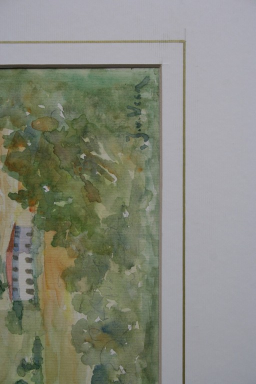 Jaap van Veen, aquarel, gezicht op bungalows Tignale, gesigneerd kopen? Bied vanaf 10!