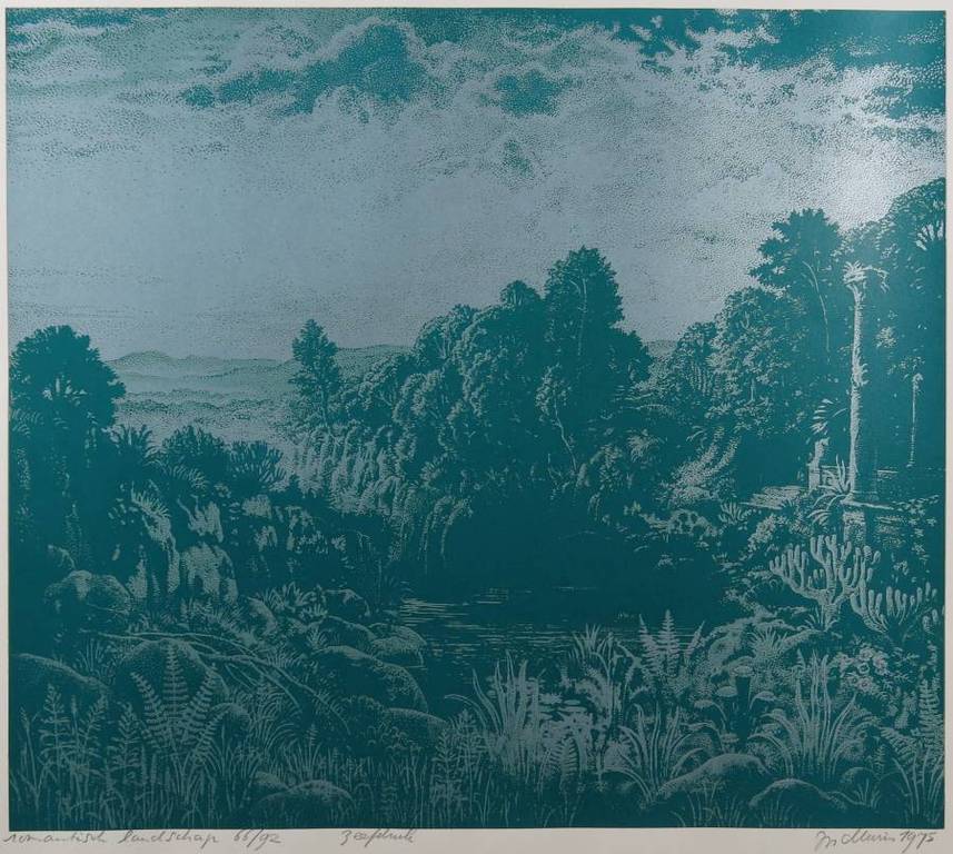 Jos Muris: Zeefdruk, Romantisch landschap kopen? Bied vanaf 1!